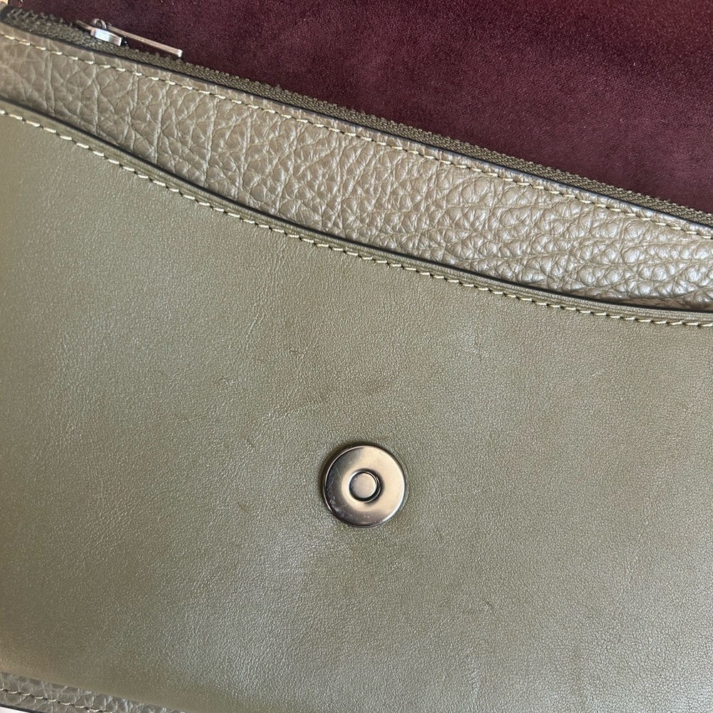 Coach Klare Olive Green Pebbled Leather Crossbody Bag Good - Picture 5 of 9